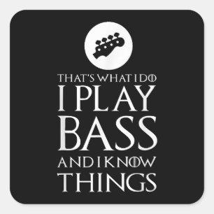Pegatina Cuadrada Toco Una Graciosa Guitarra Bass