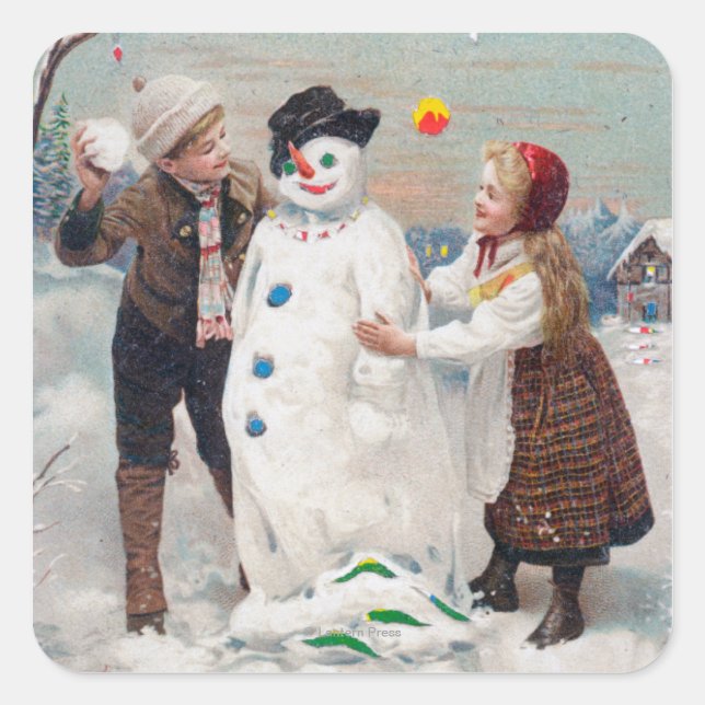 Pegatina Cuadrada Toda la alegría del navidad sea la suya (Anverso)