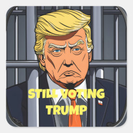 Pegatina Cuadrada Todavía estoy votando por Trump