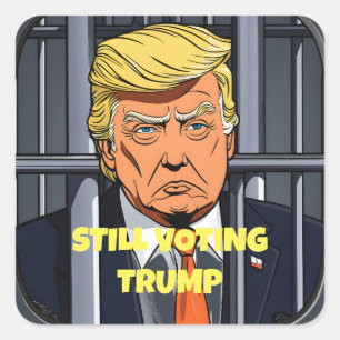 Pegatina Cuadrada Todavía estoy votando por Trump