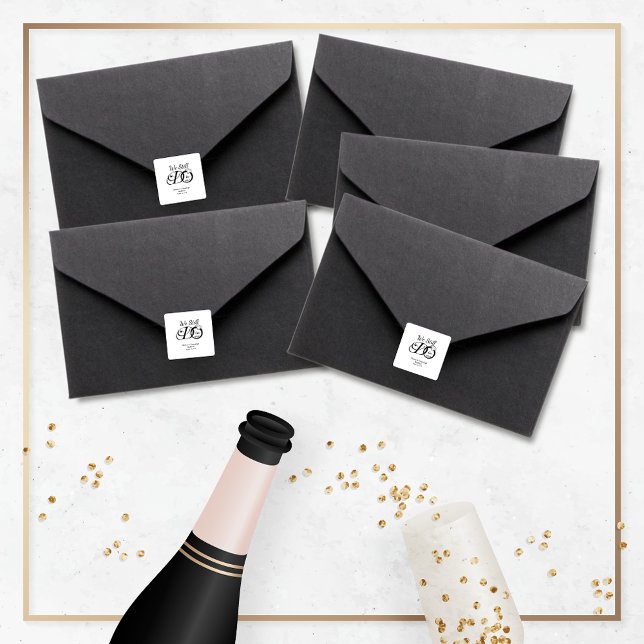 Pegatina Cuadrada Todavía hacemos tipografía de aniversario Boda (Subido por el creador)