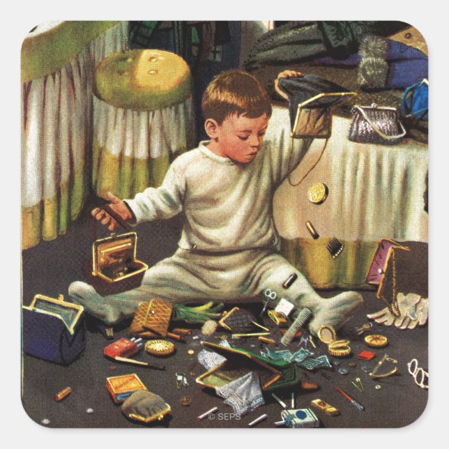 Pegatina Cuadrada Toddler Empties Purses (Anverso)