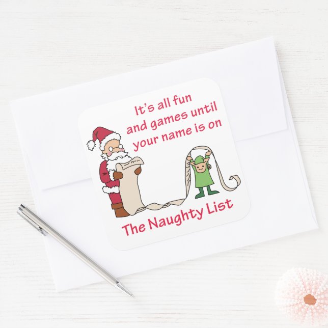 Pegatina Cuadrada Todo diversión y juegos (Sobre)