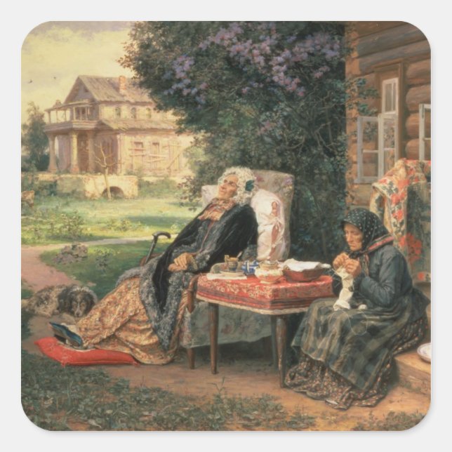 Pegatina Cuadrada Todo en el pasado, 1889 (Anverso)