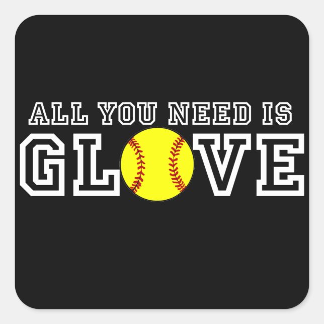 Pegatina Cuadrada ¡Todo lo que necesitas es Glove! (Anverso)