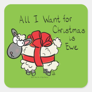 Pegatina Cuadrada Todo lo que quiero de los Navidades es Personaliza