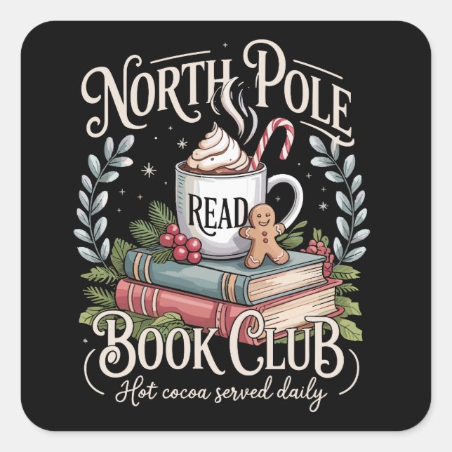 Pegatina Cuadrada Todo reservado para Navidades Coquette Xmas Book C (Anverso)