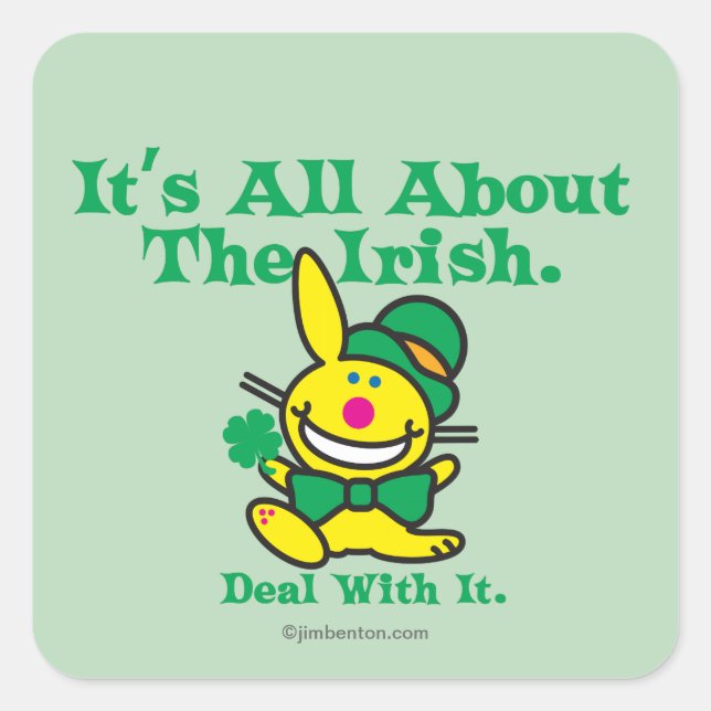 Pegatina Cuadrada Todo se trata del irlandés (Anverso)