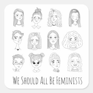 Pegatina Cuadrada Todos Deberíamos Ser Feministas