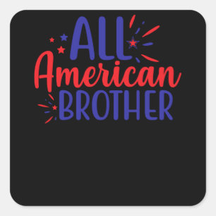 Pegatina Cuadrada Todos los Hermanos Americanos