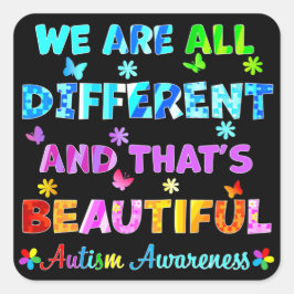 Pegatina Cuadrada Todos somos diferentes