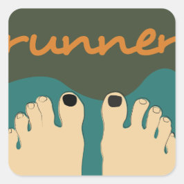 Pegatina Cuadrada Toes de Runner