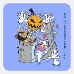 Pegatina Cuadrada Tom & Jerry   Boo to Tom