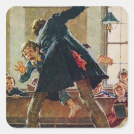 Pegatina Cuadrada Tom Sawyer - Golpes de maestro de escuela