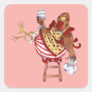 Pegatina Cuadrada Tomar un descanso