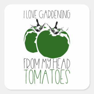 Pegatina Cuadrada Tomates de jardinería