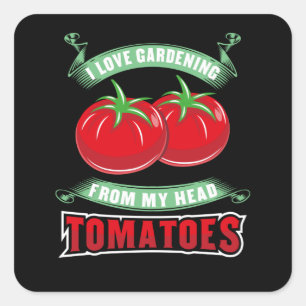 Pegatina Cuadrada Tomates de jardinería