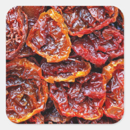 Pegatina Cuadrada Tomates secos al sol