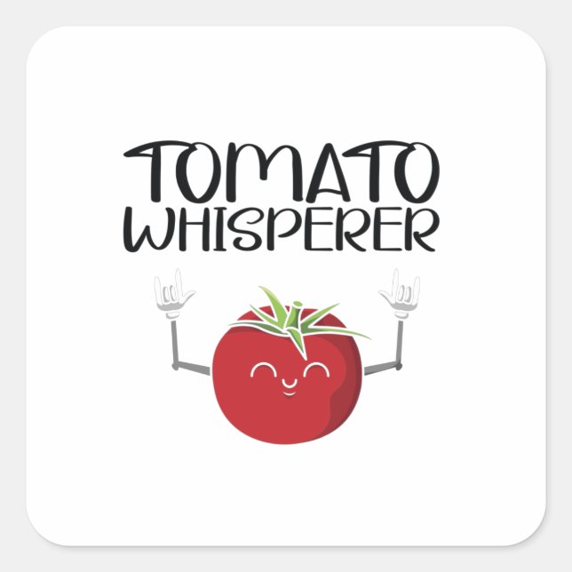 Pegatina Cuadrada Tomato Whisperer (Anverso)