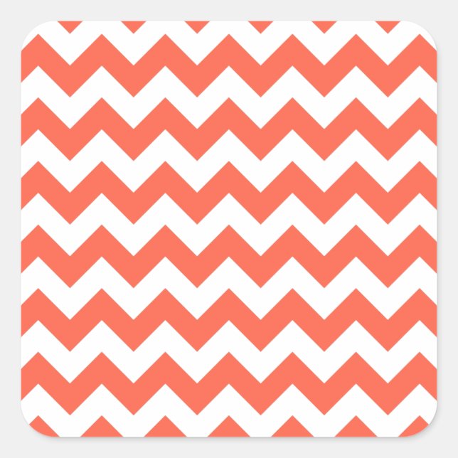 Pegatina Cuadrada Tomato Zigzag (Anverso)