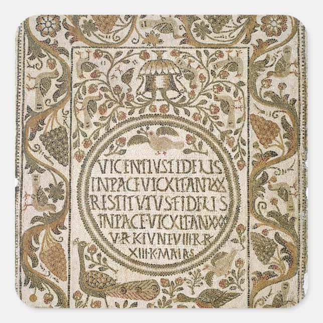 Pegatina Cuadrada Tombstone con epitafio (Anverso)
