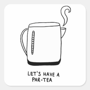 Pegatina Cuadrada Tomemos un pera de té