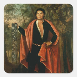 Pegatina Cuadrada Tonelada del lepisosteus del Tac Yec Neen Ho