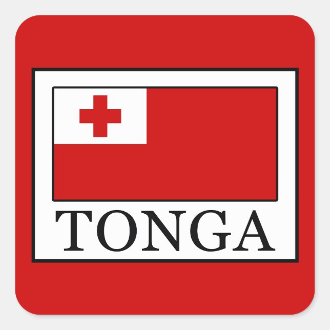 Pegatina Cuadrada Tonga (Anverso)