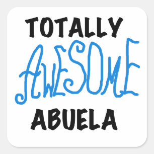 Pegatina Cuadrada Toques azules de Abuela y GIfts totalmente impresi