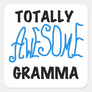 Pegatina Cuadrada Toques de Blue Tshirts Gramma totalmente impresion