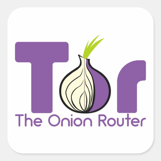 Pegatina Cuadrada Tor - El Router Onion (Anverso)