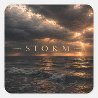 Pegatina Cuadrada Tormenta - Aguas Profundas