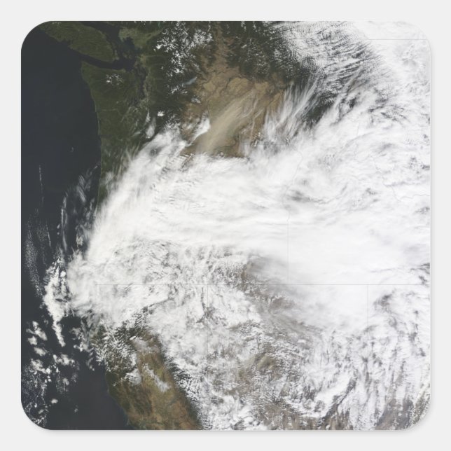 Pegatina Cuadrada Tormenta de polvo en el este de Washington, EE.UU. (Anverso)