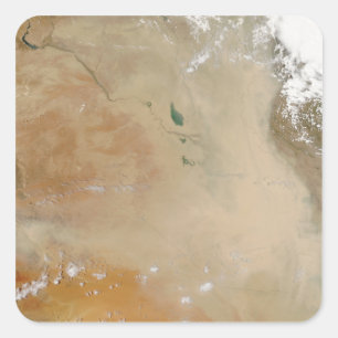 Pegatina Cuadrada Tormenta de polvo en el Medio Oriente