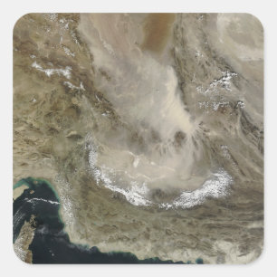 Pegatina Cuadrada Tormenta de polvo en Irán