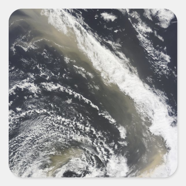 Pegatina Cuadrada Tormenta de polvo volando sobre el mar de Tasmania (Anverso)