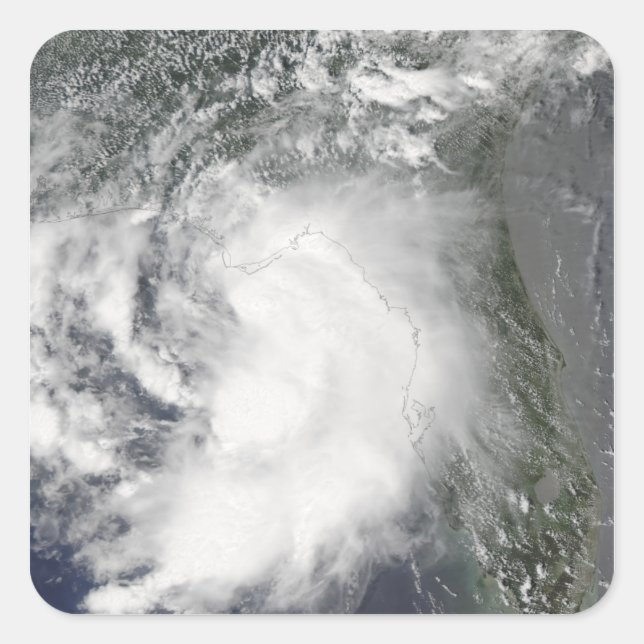 Pegatina Cuadrada Tormenta tropical Claudette (Anverso)