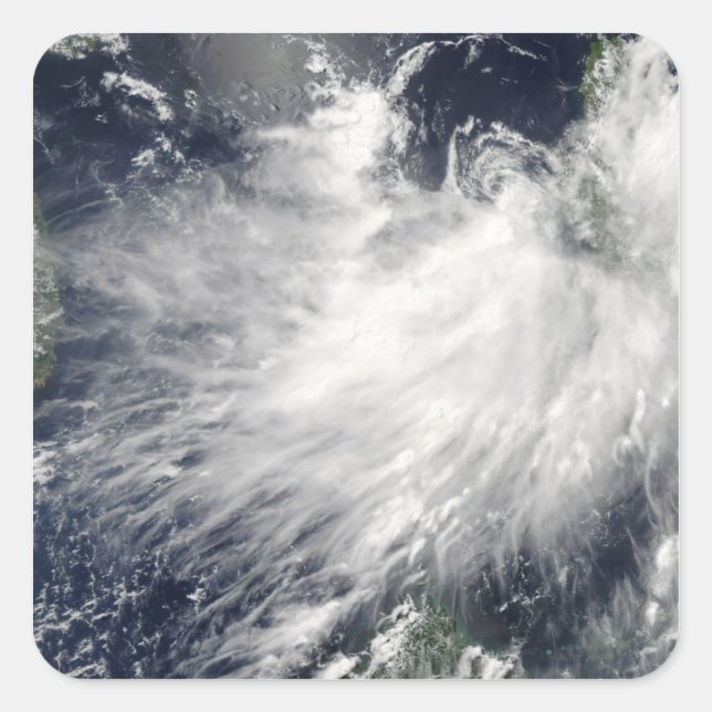 Pegatina Cuadrada Tormenta tropical Conson (Anverso)