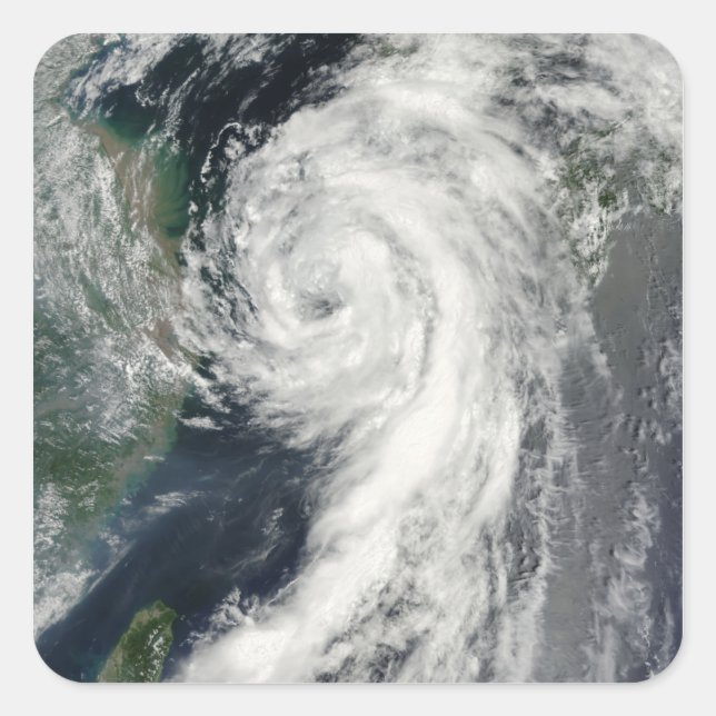 Pegatina Cuadrada Tormenta tropical Dianmu (Anverso)