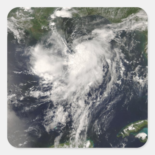 Pegatina Cuadrada Tormenta tropical Edouard (Anverso)