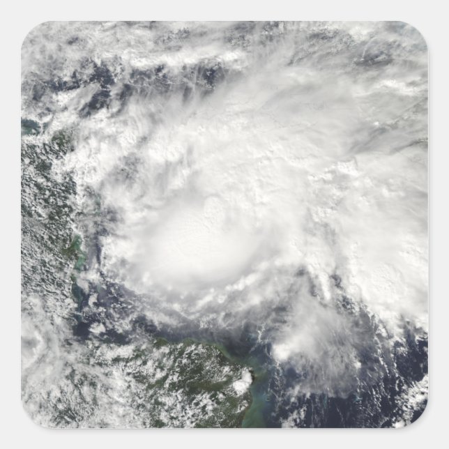 Pegatina Cuadrada Tormenta tropical Ida en el Mar Caribe (Anverso)