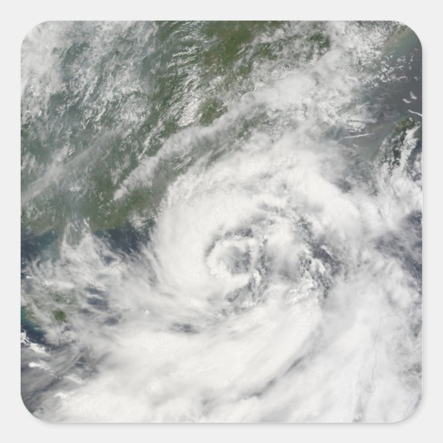 Pegatina Cuadrada Tormenta tropical Kammuri (Anverso)