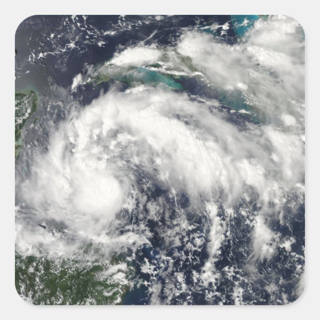 Pegatina Cuadrada Tormenta tropical Karl (Anverso)