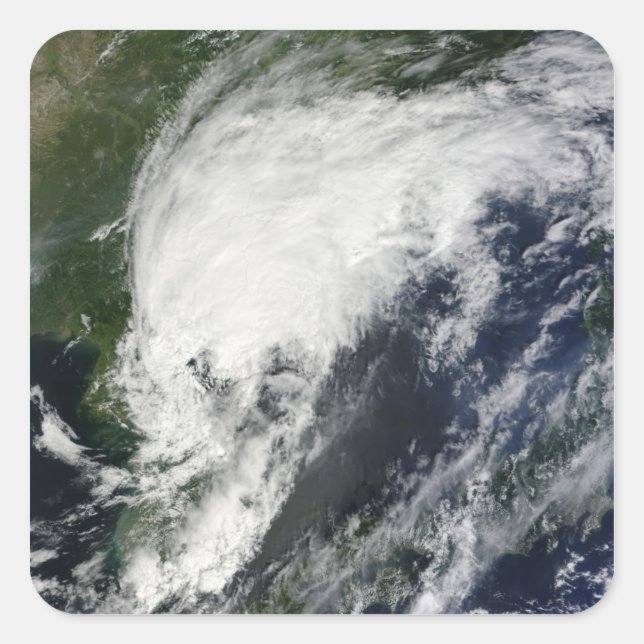 Pegatina Cuadrada Tormenta tropical Kompasu (Anverso)