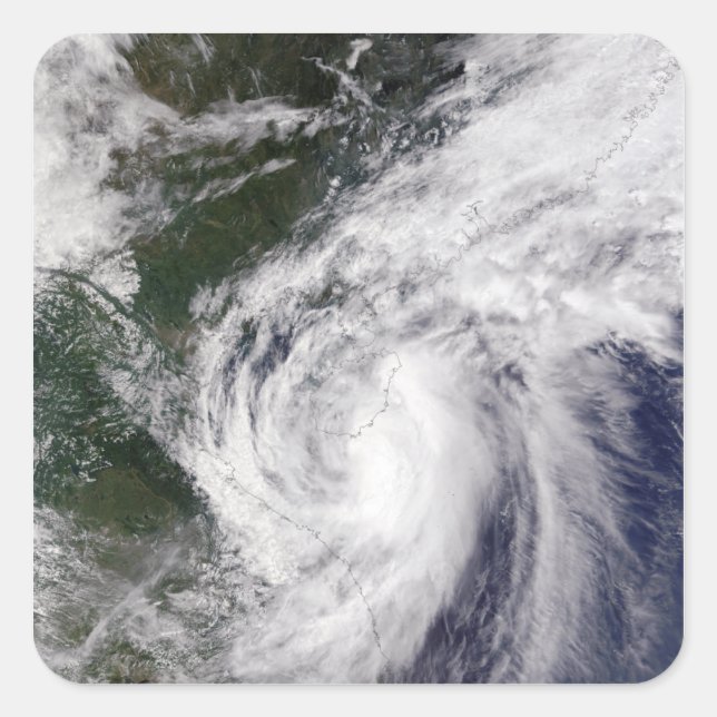 Pegatina Cuadrada Tormenta tropical Mekkhala (Anverso)