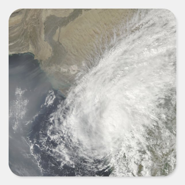 Pegatina Cuadrada Tormenta tropical Phyan (Anverso)