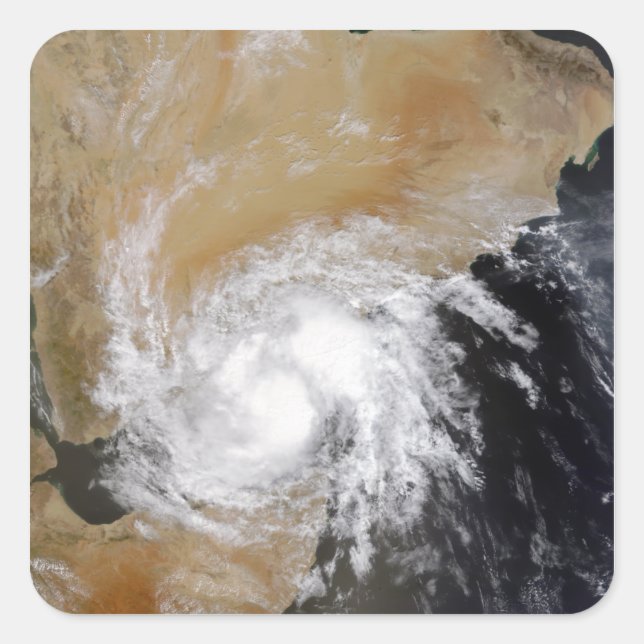 Pegatina Cuadrada Tormenta tropical tres en el norte de India (Anverso)