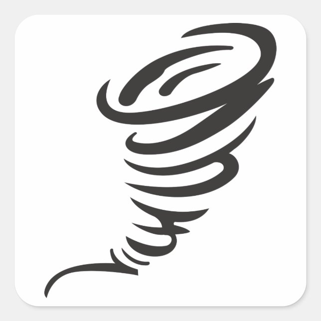 Pegatina Cuadrada Tornado (Anverso)