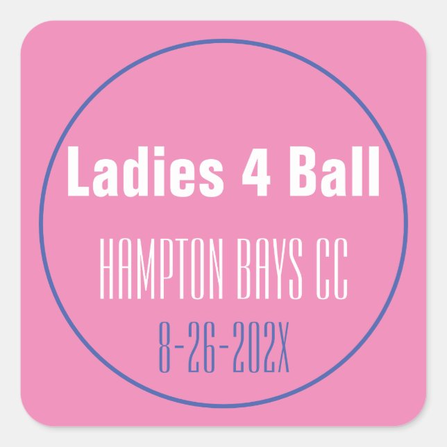 Pegatina Cuadrada Torneo de la Liga de las Damas (Anverso)