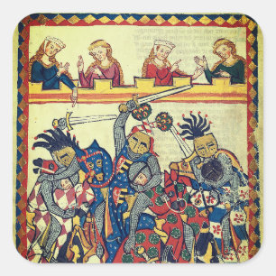 Pegatina Cuadrada Torneo Medieval